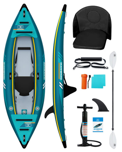 OCEANBROAD V1-320 Inflatable Sit-In Kayak for Adults – Blue