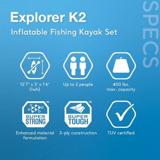 INTEX Excursion Pro K2 Inflatable Tandem Kayak Set