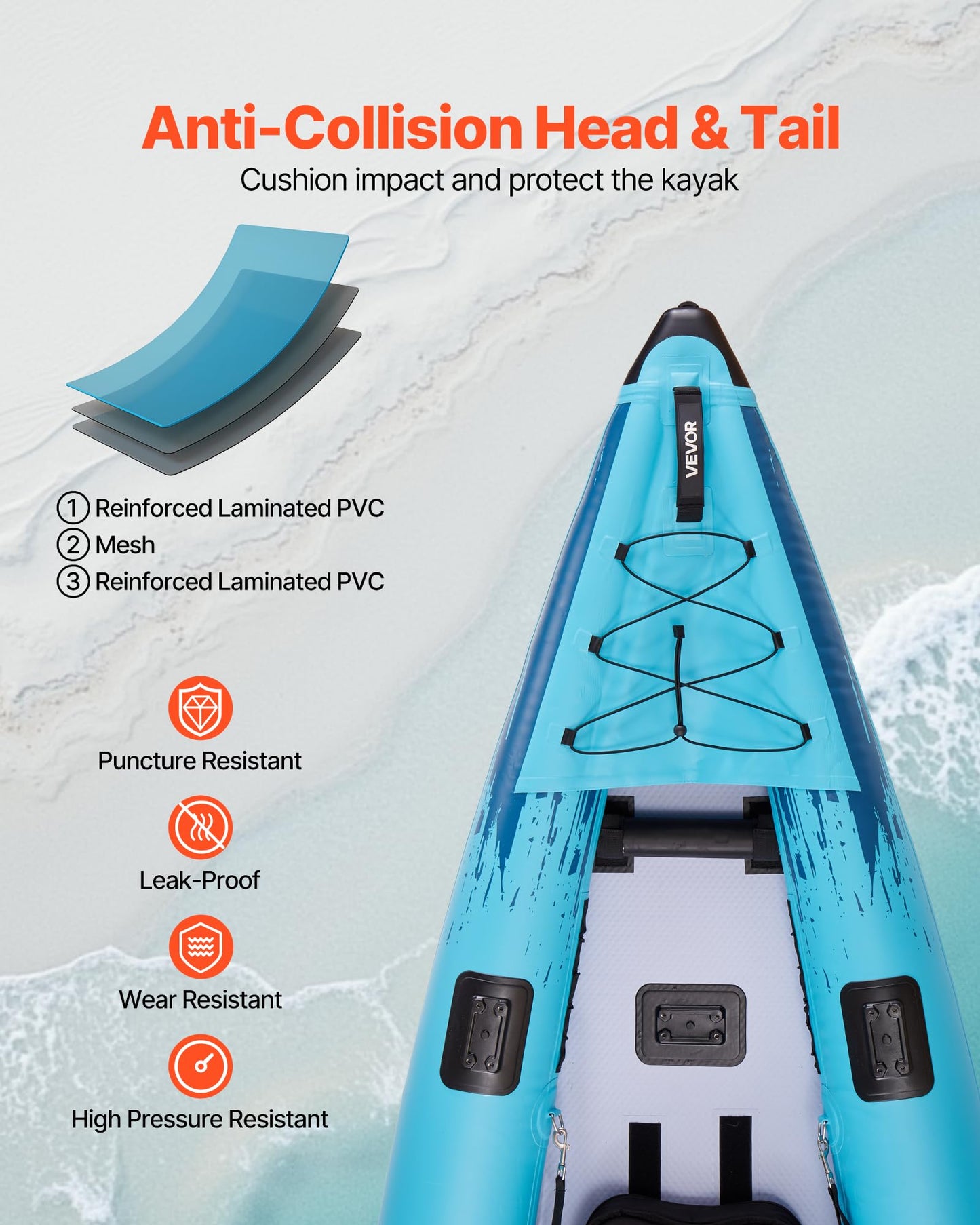 VEVOR Extra Spacious 2-Person Inflatable Family Kayak – 700LB Capacity