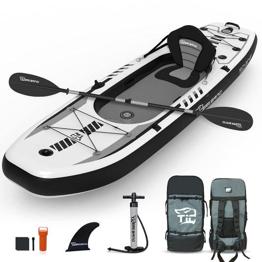 TIGERXBANG Portable Inflatable Kayak with Backpack & Aluminum Oar