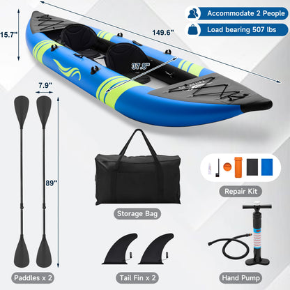 WETURE 2-Person Inflatable Fishing Kayak with Luminous Strips