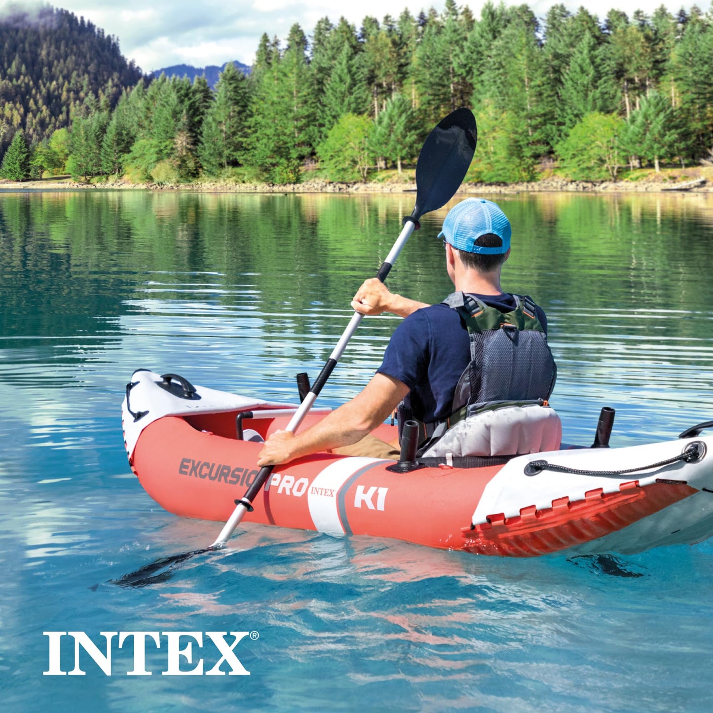 INTEX Excursion Pro K1 Inflatable Solo Kayak Set