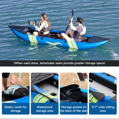 WETURE 2-Person Inflatable Fishing Kayak with Luminous Strips